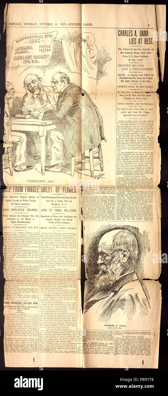 1729 Thomas Butler Gunn Diaries- Volume 19, page 265, 18 octobre 1897 (coupure de presse) Banque D'Images