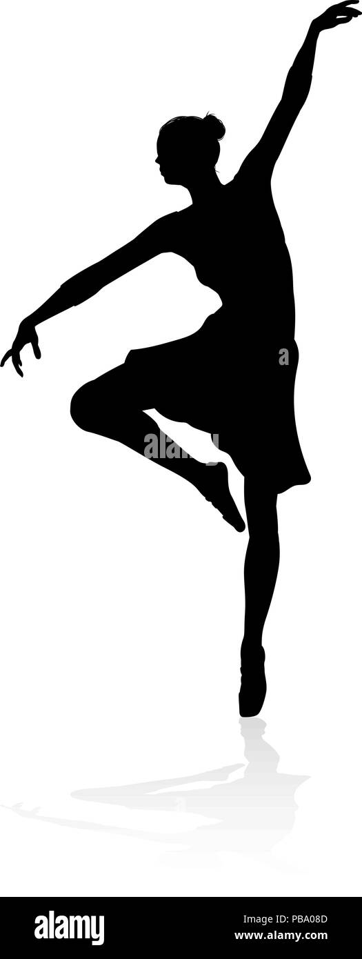 Ballet Dancer Dancing Silhouette Illustration de Vecteur