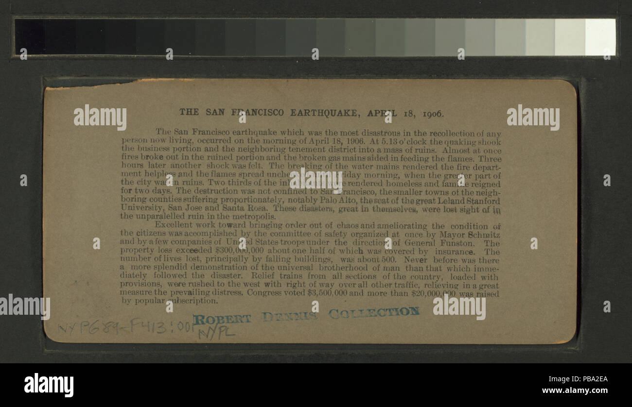 1698 Le tremblement de terre de San Francisco, le 18 avril 1906 (NYPL b11707335-G89F413 001B) Banque D'Images