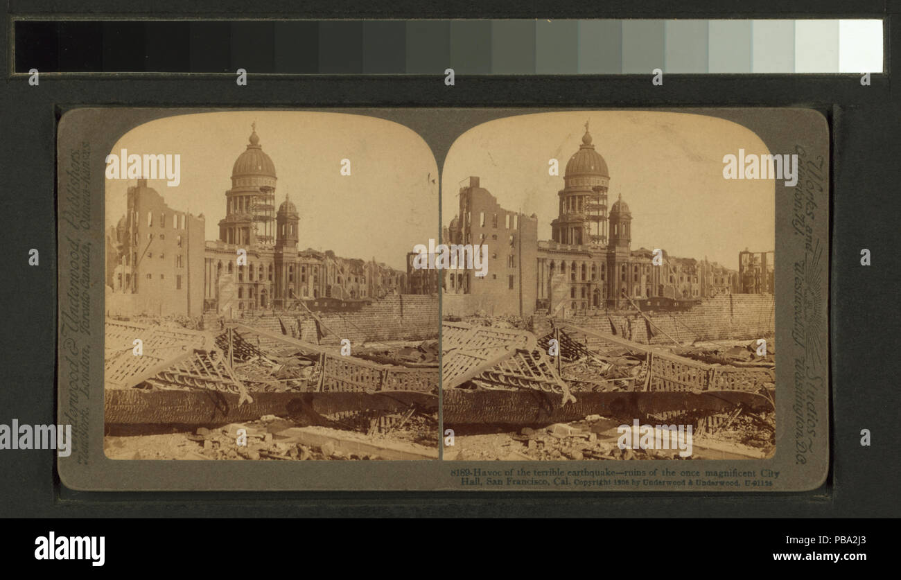 747 des ravages du terrible séisme, ruines de l'Hôtel de ville magnifique une fois, San Francisco, Cal (NYPL b11707337-G89F415 005F) Banque D'Images