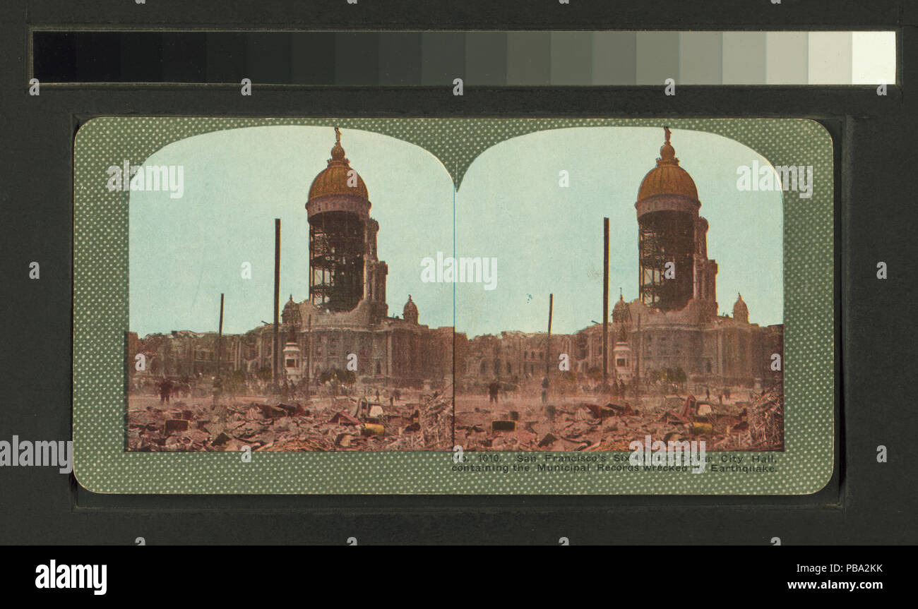 1288 San Francisco's Six-Million Dollar City Hall, contenant les dossiers municipaux détruits par le tremblement de terre (NYPL b11707375-G90F001 010F) Banque D'Images