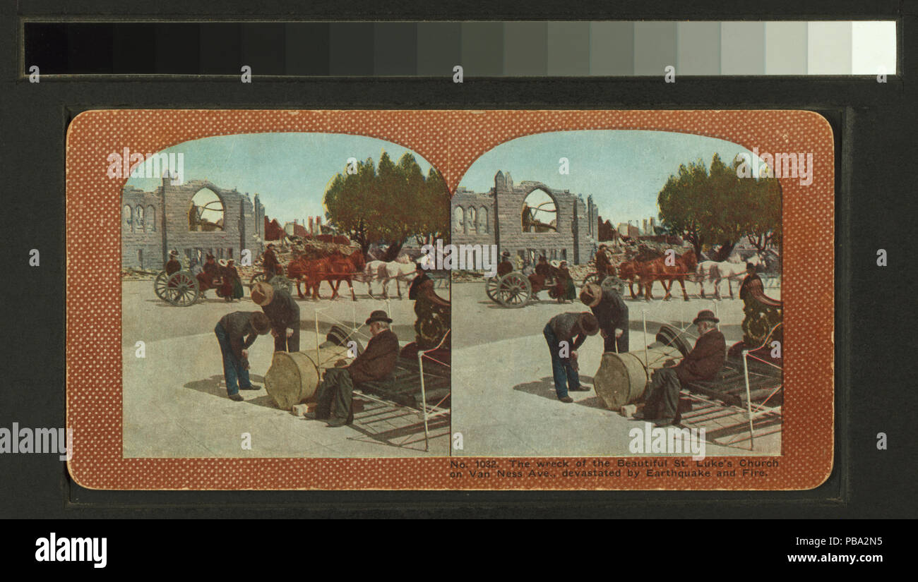 1714 L'épave de la belle église de Saint Luc sur Van Ness Avenue, dévasté par les tremblements de terre et d'incendies (NYPL b11707375-G90F001 089F) Banque D'Images
