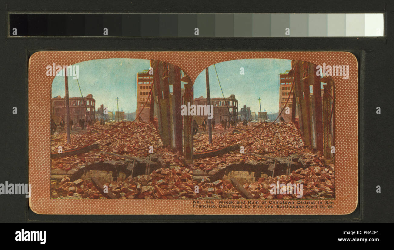 1872 Wreck et ruine de quartier de Chinatown à San Francisco, détruit par l'incendie et le tremblement de terre le 18 avril '06 (NYPL b11707375-G90F001 102F) Banque D'Images