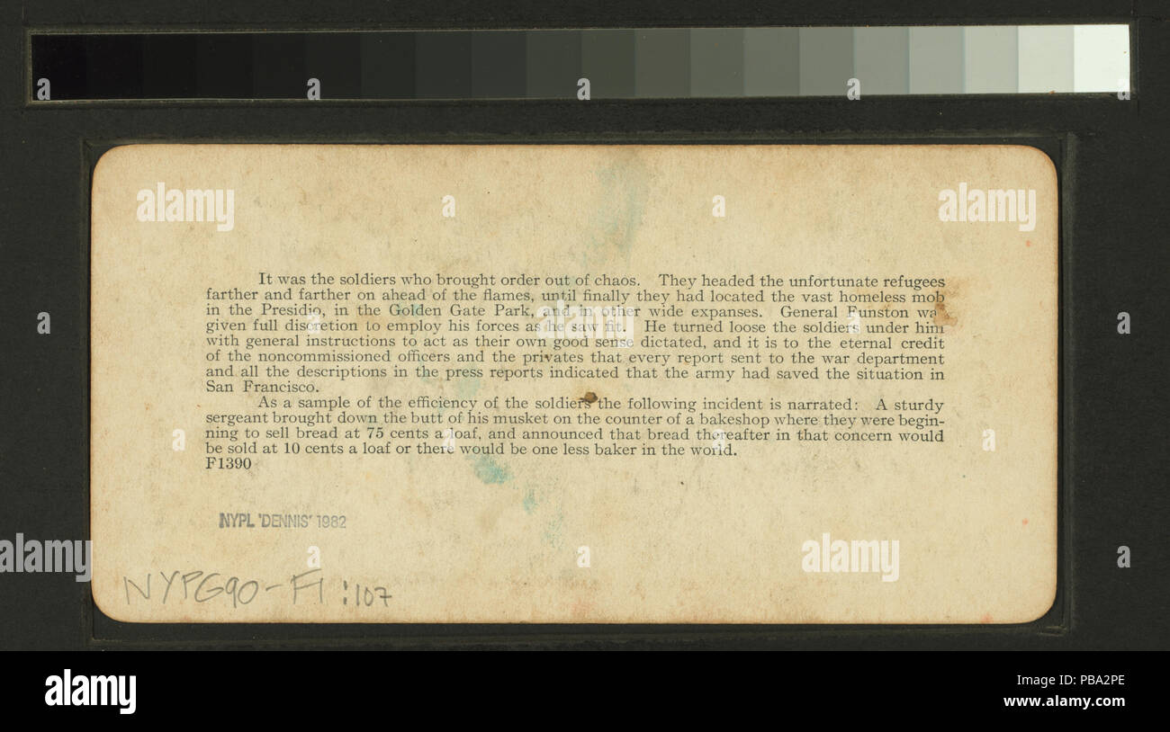 1634 L'incendie ravagea Fairmont Hotel couronnement Nob Hill, Californie St., San Francisco, 18 avril 1906 (NYPL b11707375-G90F001 107B) Banque D'Images