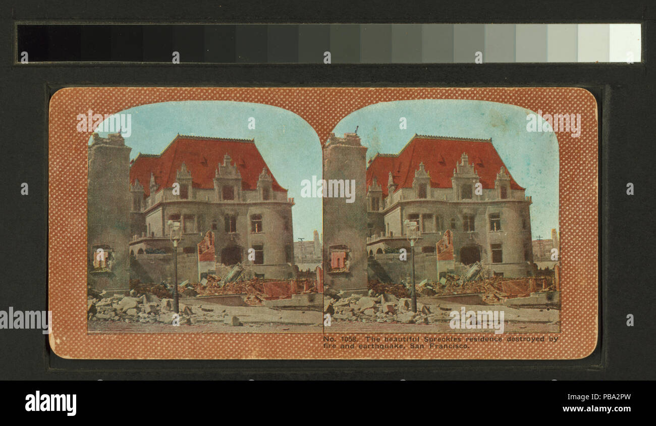 1615 La belle résidence Spreckles détruits par l'incendie et le tremblement de terre, San Francisco (NYPL b11707375-G90F001 114F) Banque D'Images