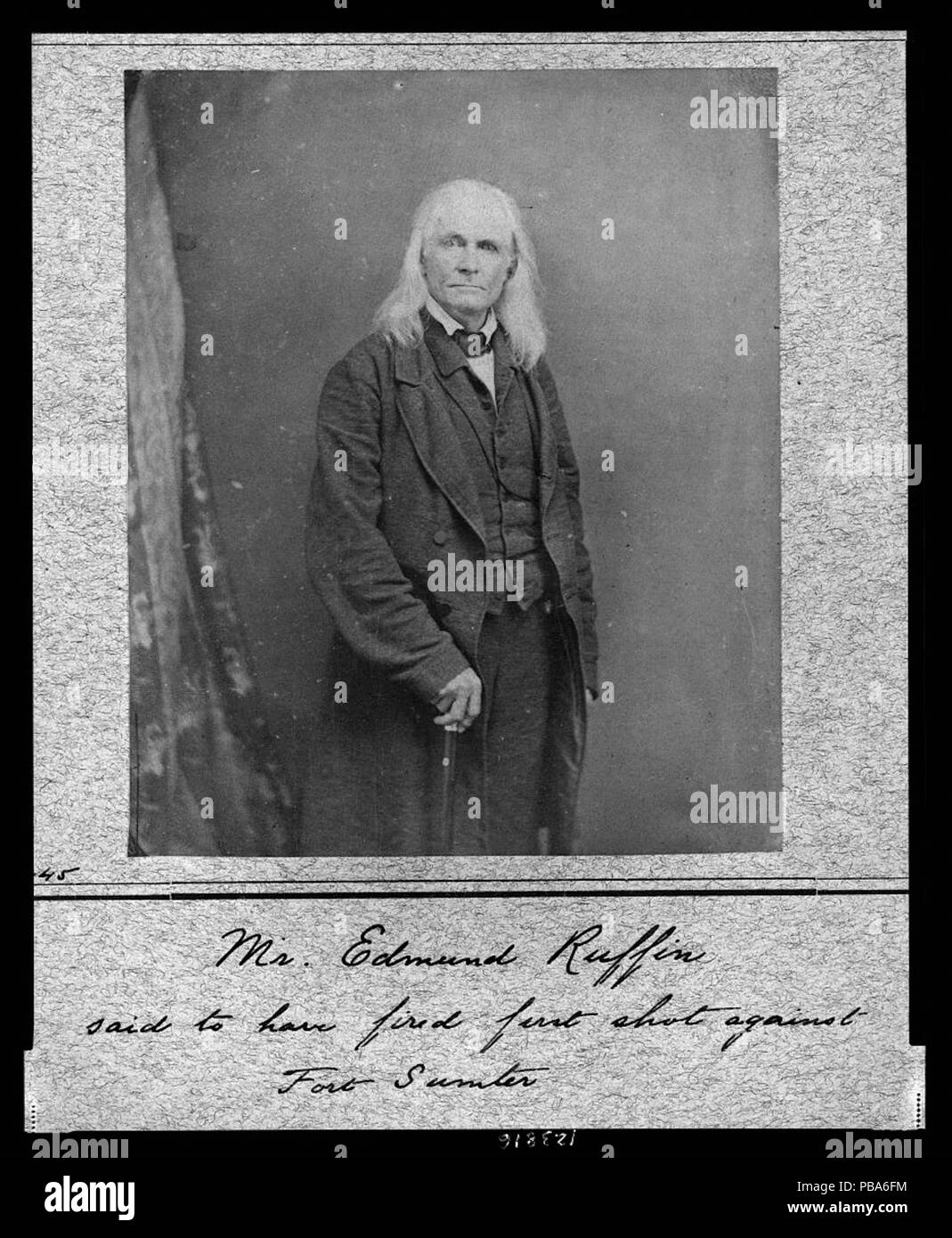 M. Edmund Ruffin, dit avoir tiré le premier coup contre le Fort Sumter  Photo Stock - Alamy