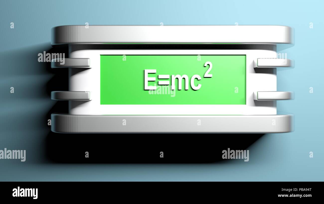 E =mc2 Green wall lamp - 3D Rendering Banque D'Images