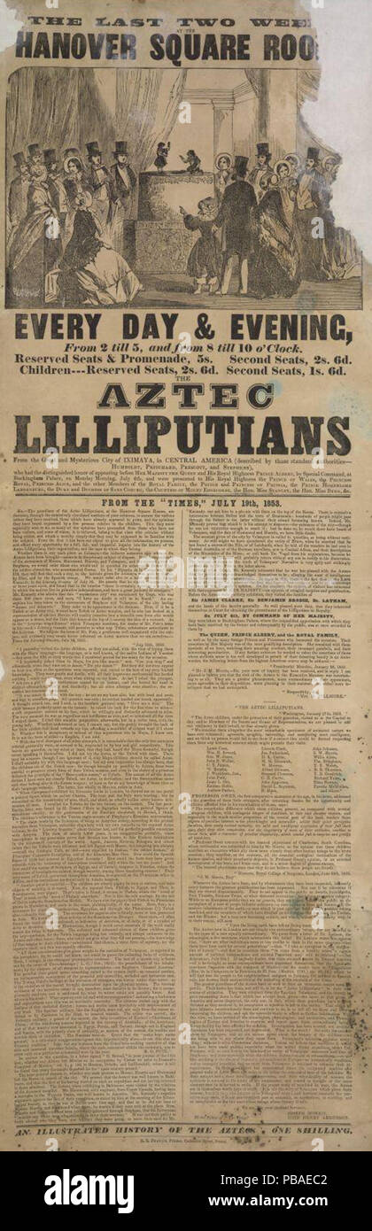 1098 article de journal au sujet de l'Aztec Lilliputiens Banque D'Images