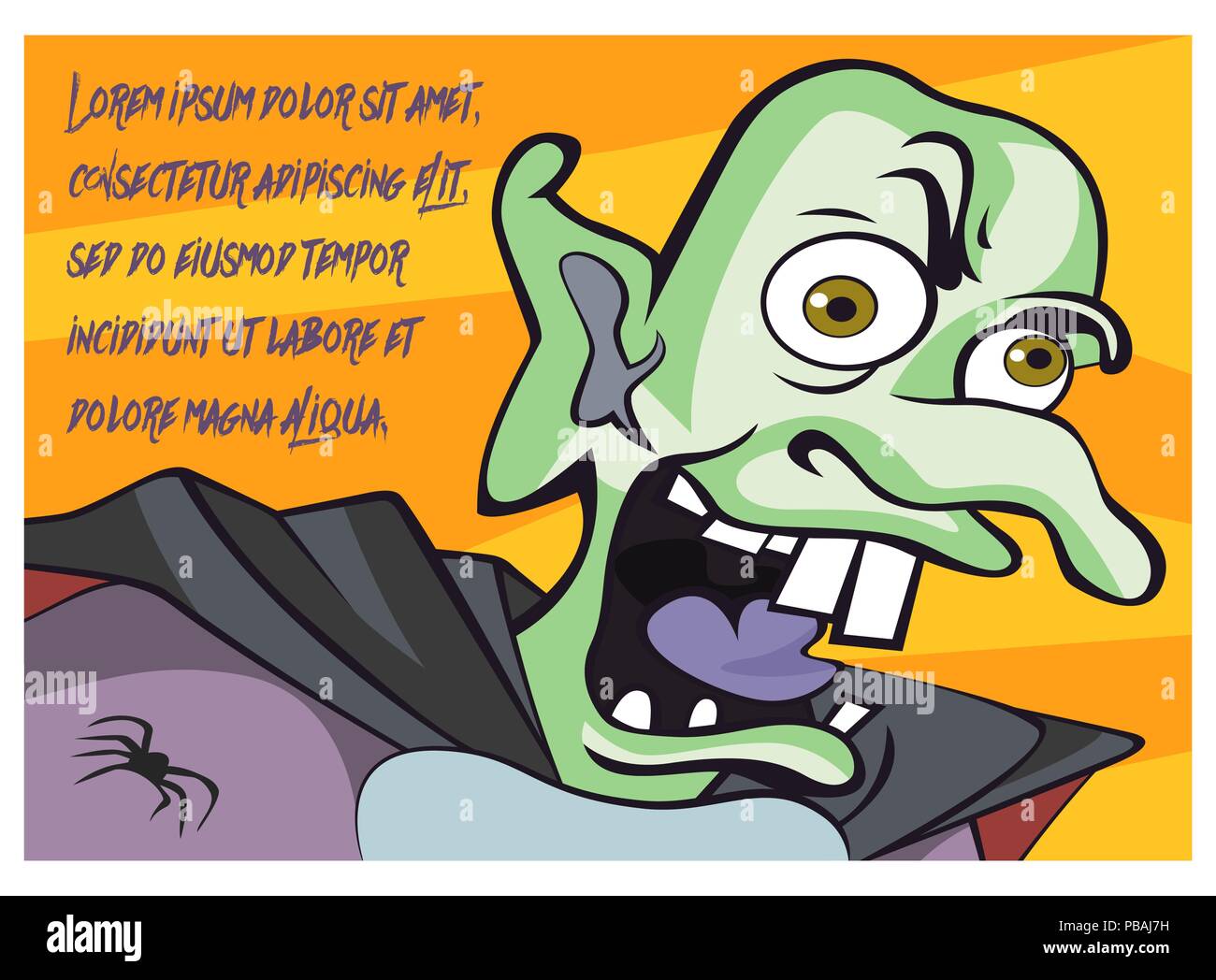 Halloween party monster pour poster, bannière, brochure, carte d'invitation ou de conception d'emballage. Vector illustration. Illustration de Vecteur