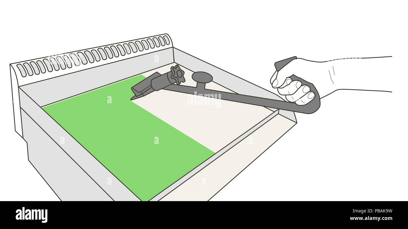 Nettoyage industriel grill avec équipement spécial vector illustration Illustration de Vecteur