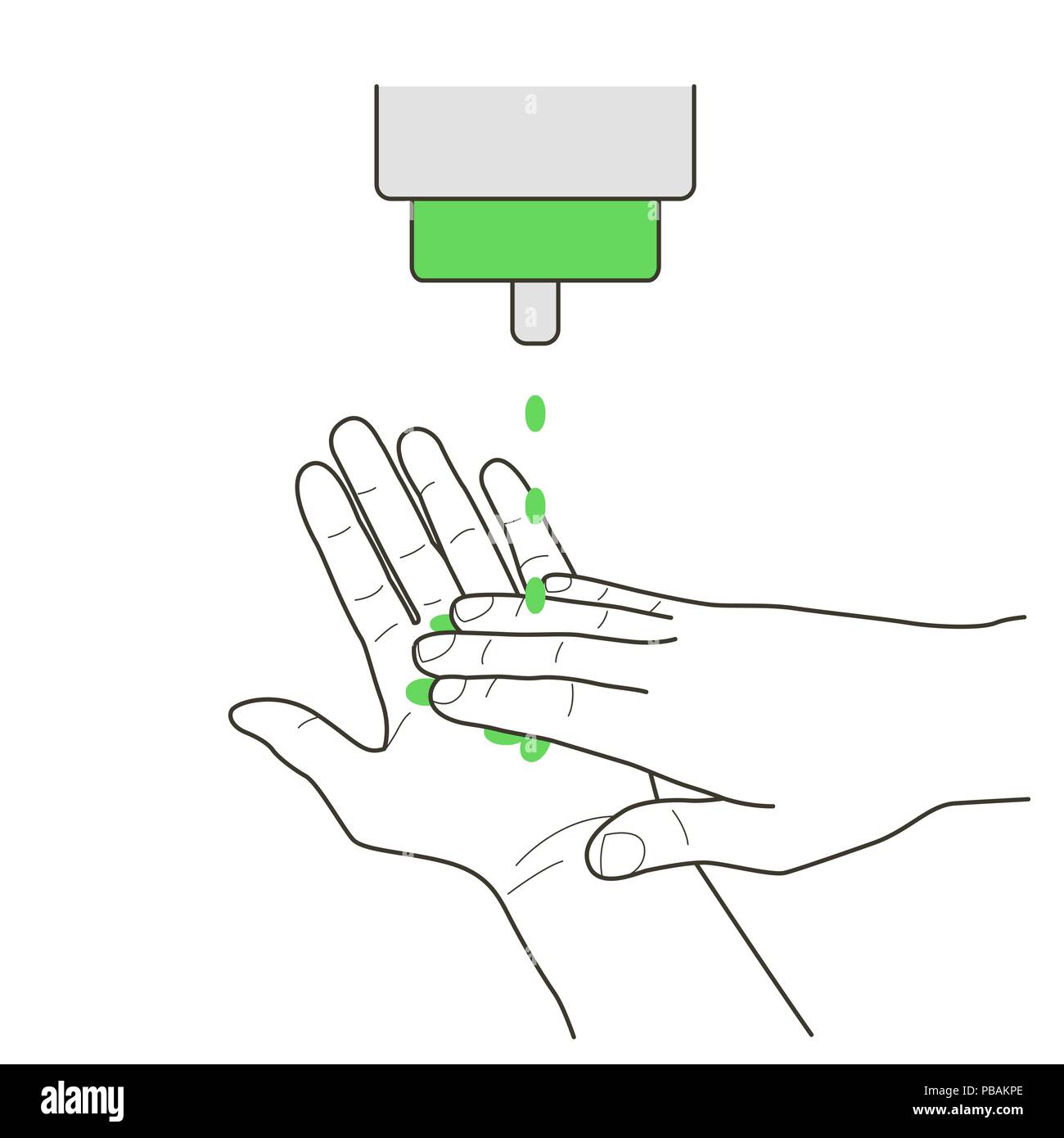 Application de savon liquide, vector sign Illustration de Vecteur