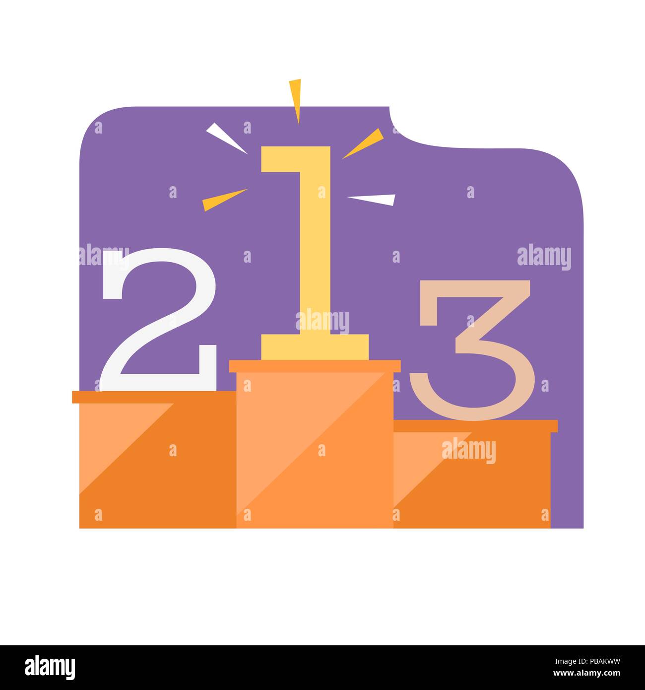 Premier, deuxième et troisième places. Télévision style design vector illustration Illustration de Vecteur