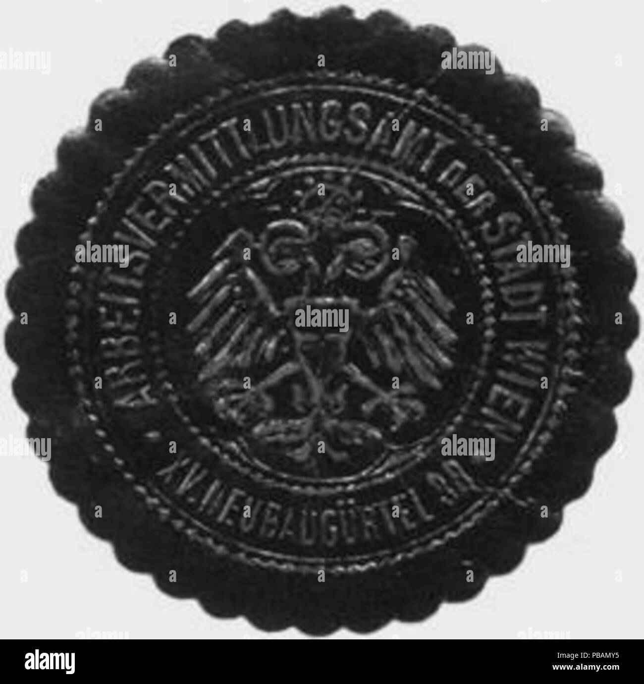 1324 Siegelmarke Arbeitsvermittlungsamt der Stadt Wien W0318028 Banque D'Images