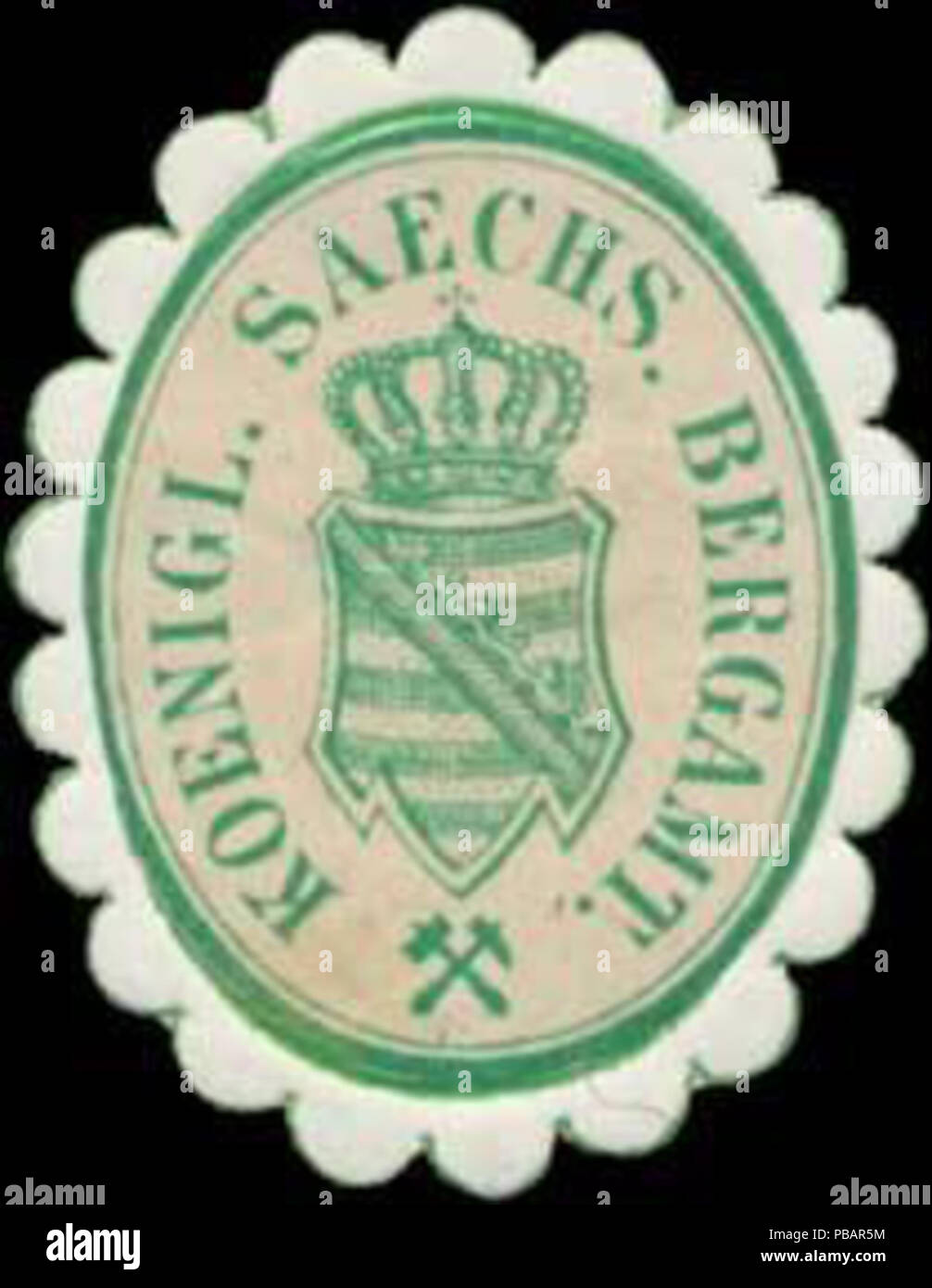 1432 Siegelmarke K.S. Bergamt W0365867 Banque D'Images