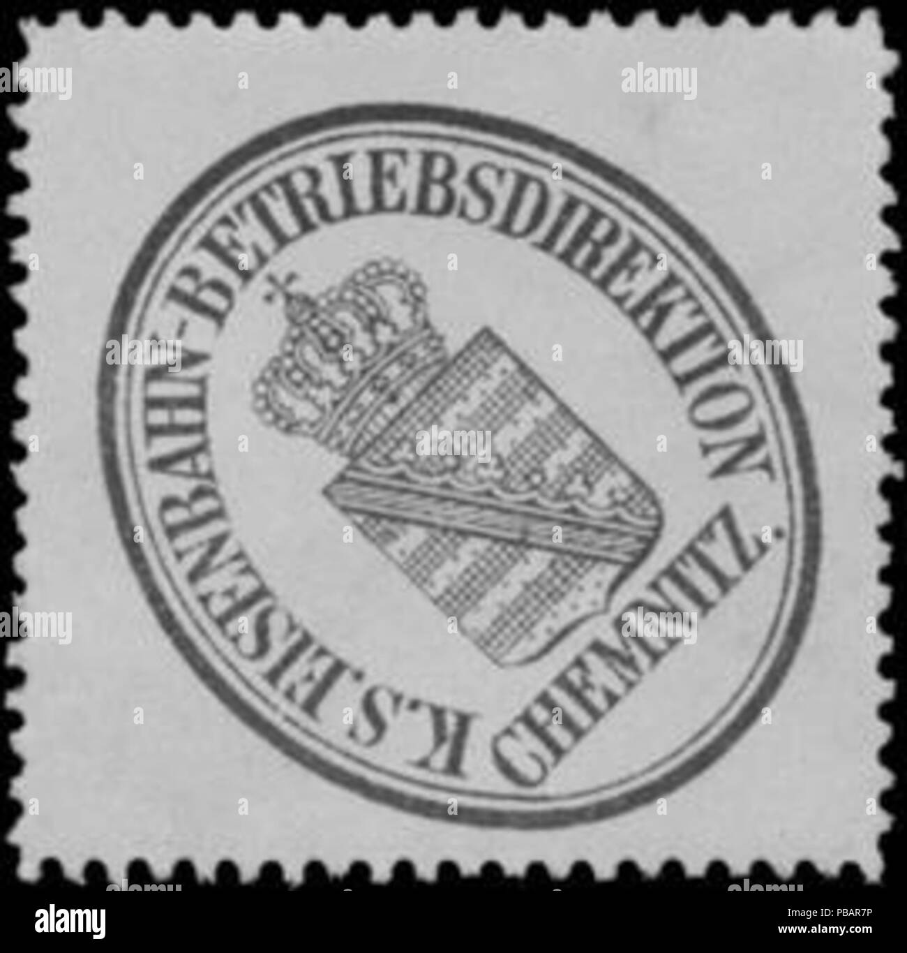 1432 Siegelmarke K.S. Eisenbahn-Betriebsdirektion Chemnitz W0348054 Banque D'Images