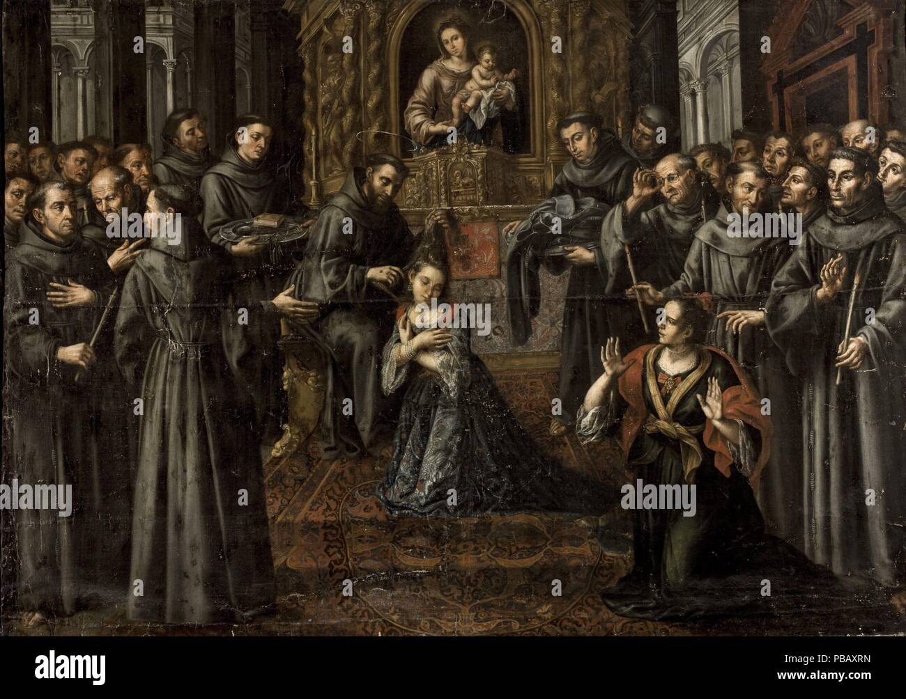 Juan Ruiz Soriano / 'La profession de Santa Clara", 1734, huile sur toile. Banque D'Images