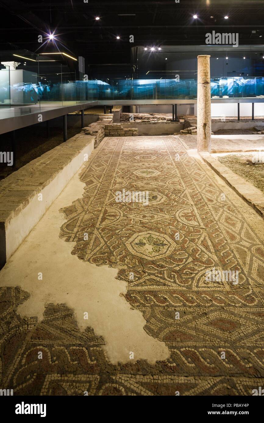 Anonyme / "mosaïque de la galerie de la cour de la maison des colonnes', 4e siècle, mosaïque. Banque D'Images