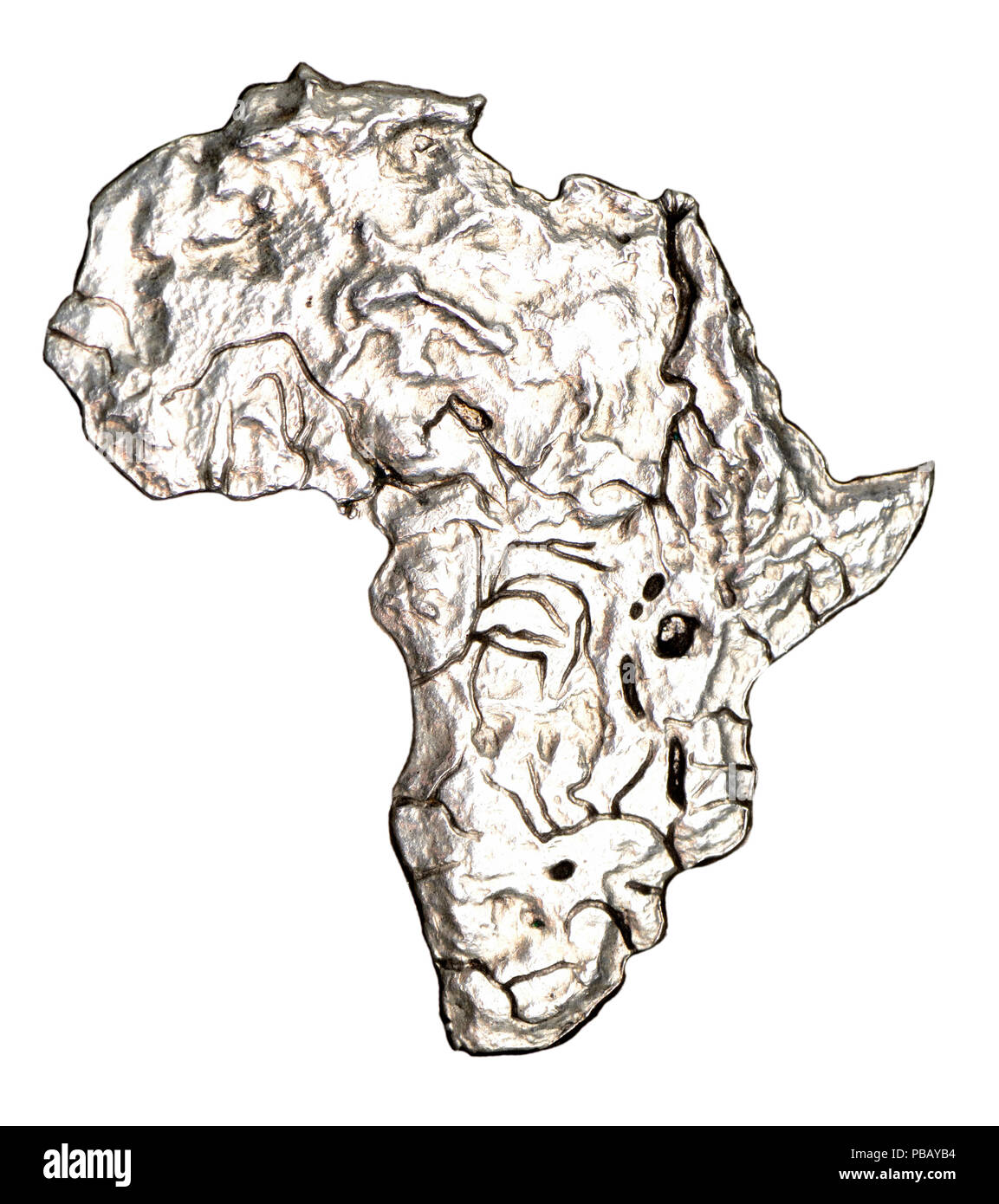 Carte du relief de l'Afrique. Détail de l'Afrique du service méritoire : Médaille de la campagne d'Afrique du Sud pour le service pendant la Seconde Guerre mondiale, attribuées à des membres de Banque D'Images