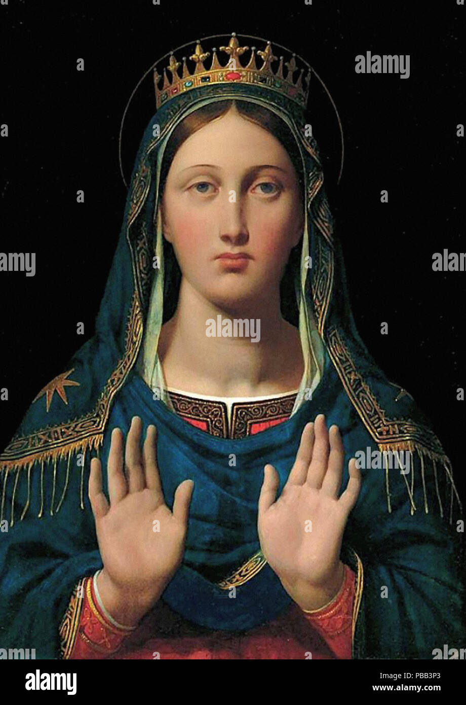 Jean Auguste Dominique Ingres - la Vierge avec la Couronne Banque D'Images