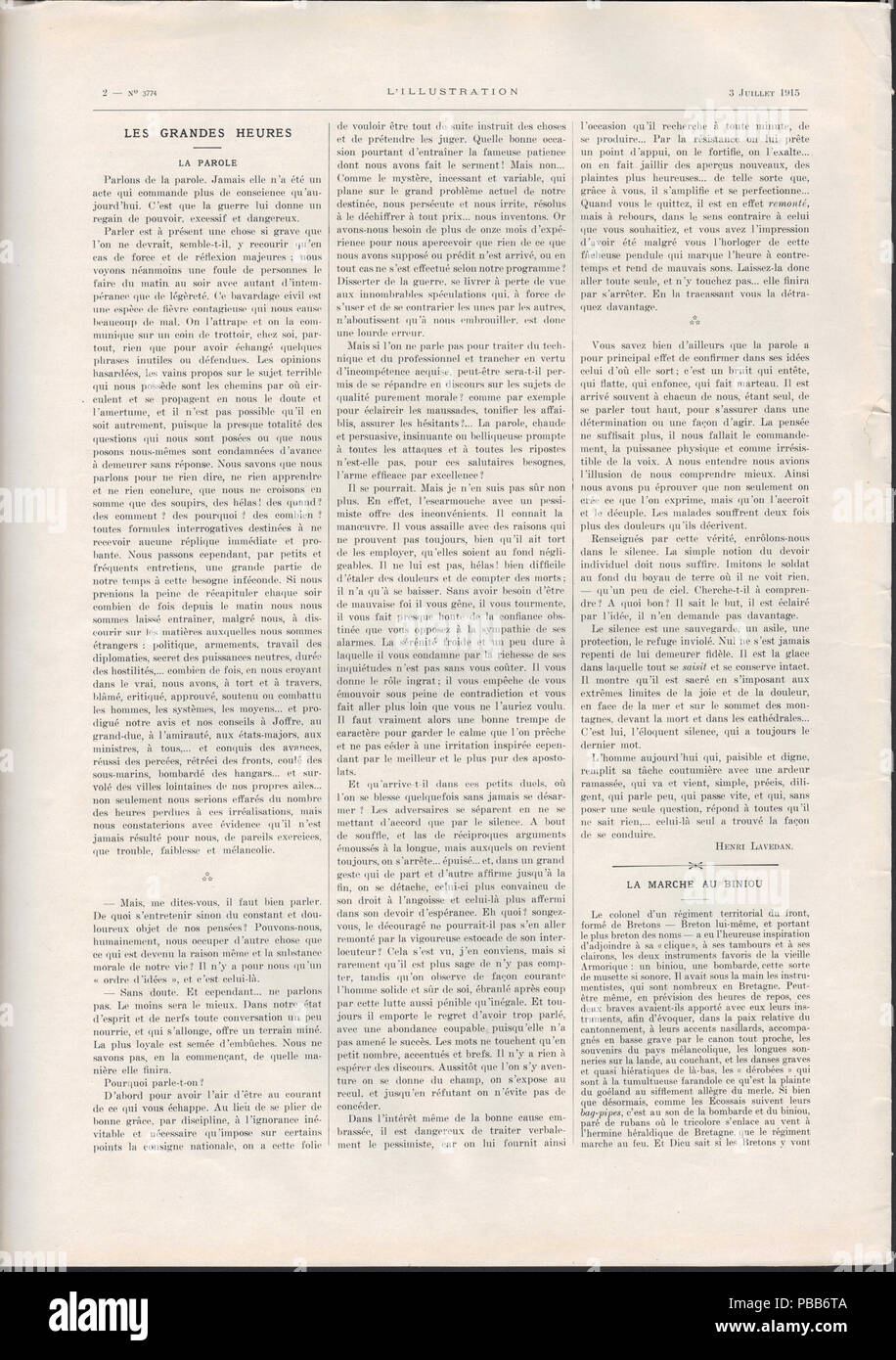 1106 No 3774 3 juillet 1915, scan 8, Page 2 Banque D'Images