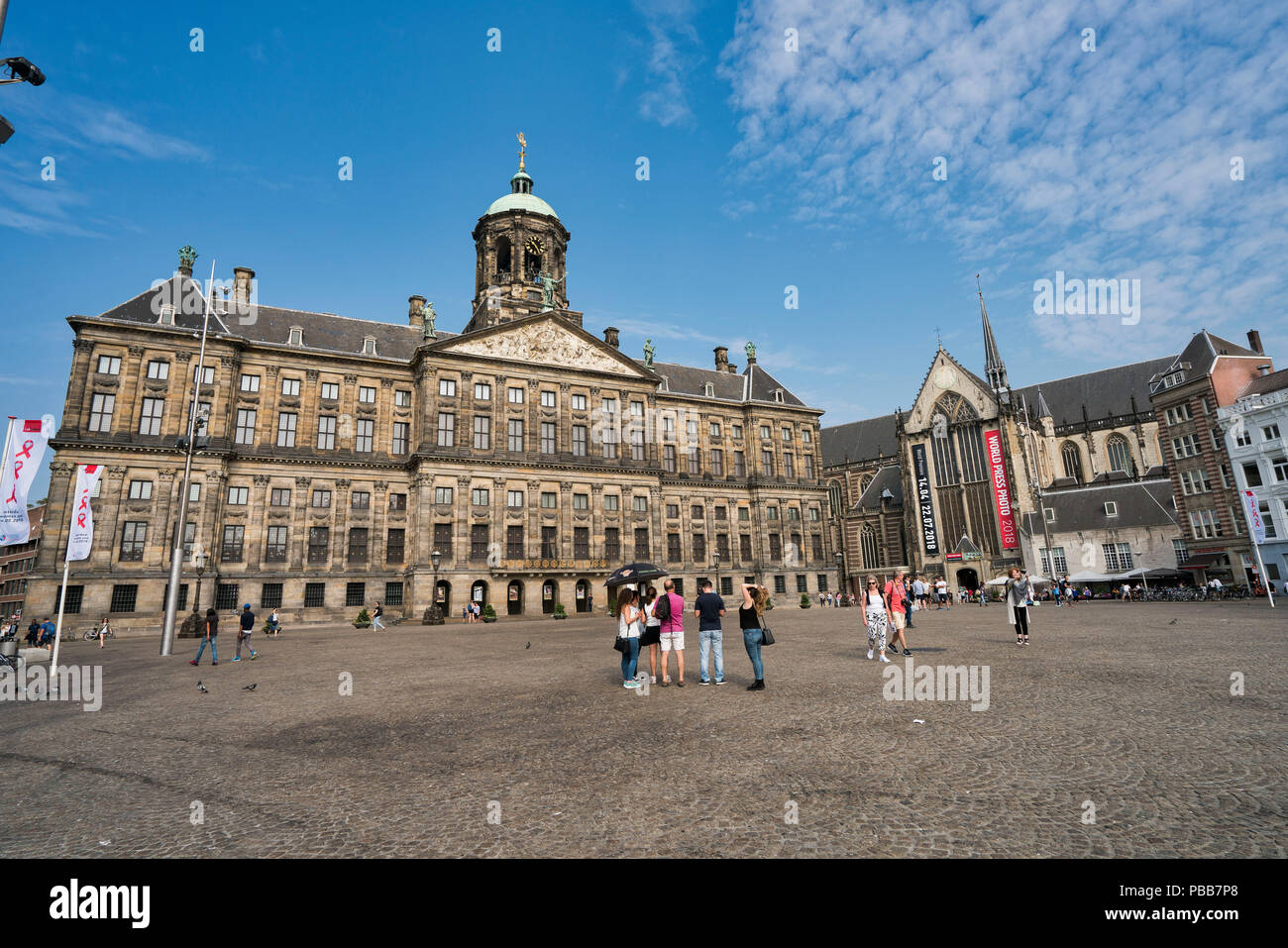 La Place du Dam avec le Palais Royal Amsterdam Banque D'Images