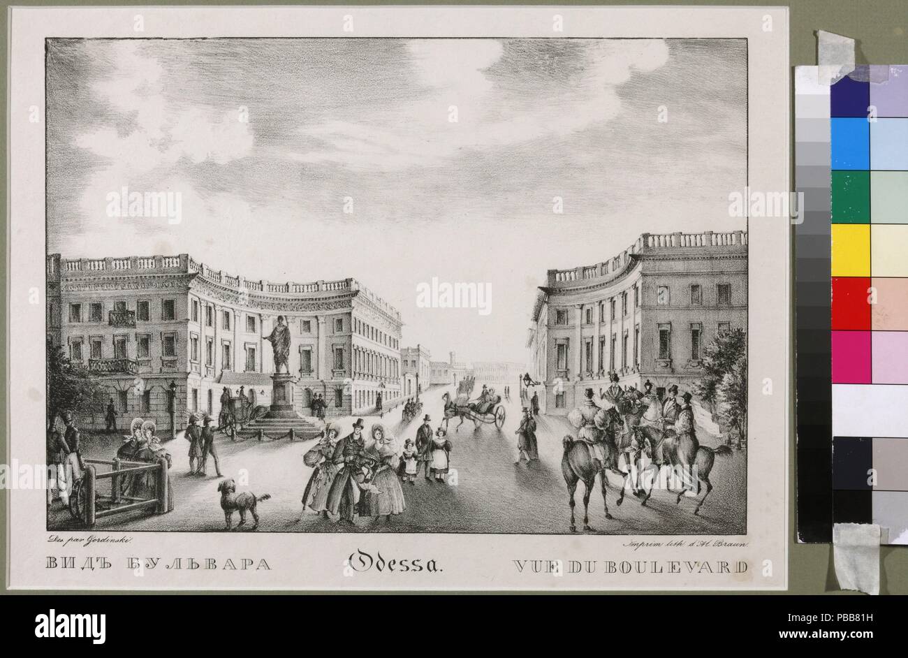 Primorsky Boulevard à Odessa. Musée : Musée de l'état de A. S. Pouchkine, Moscou. Banque D'Images