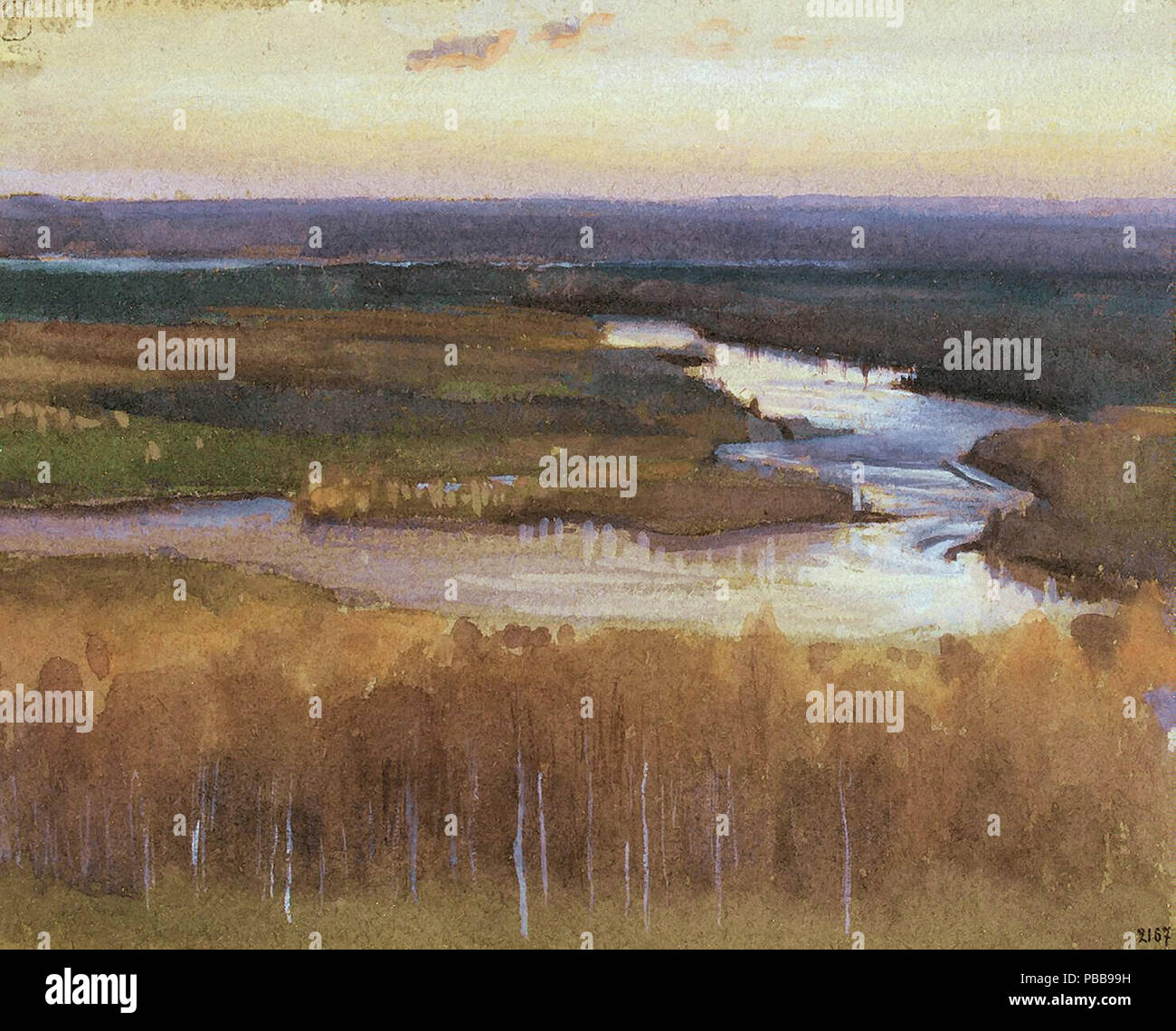 Jarnefelt Eero - Paysage d'automne avec une rivière Banque D'Images