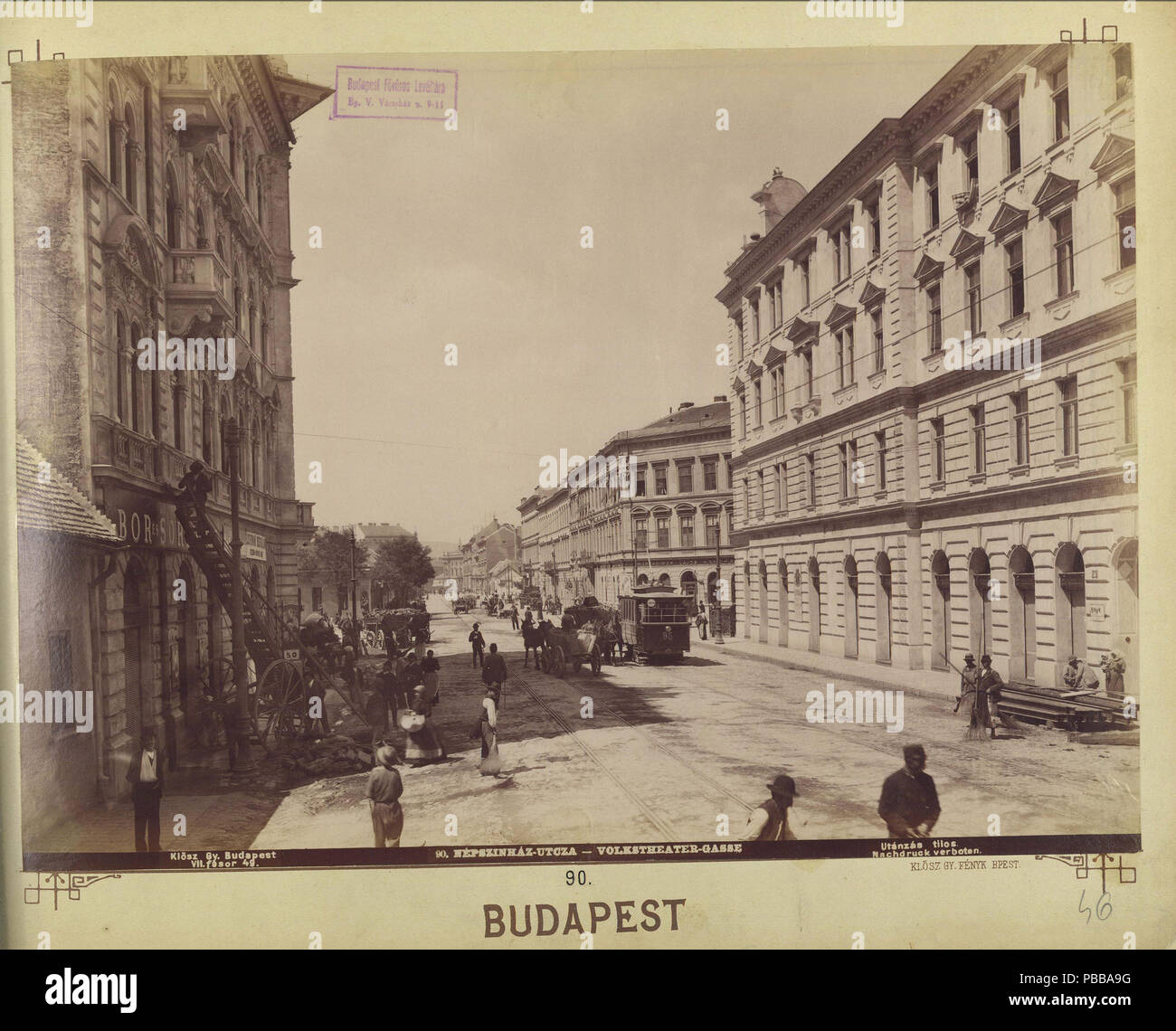 1123 Népszínház utca un körút felé nézve, un épülete távolban Népszínház.  1895 Budapest, Fortepan körül - 82415 Photo Stock - Alamy