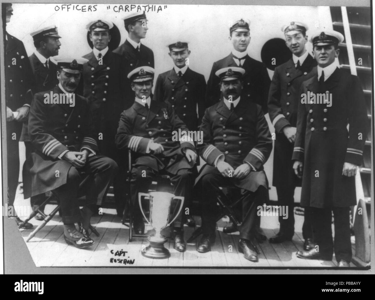 1127 Dirigeants de CARPATHIA, 12 avril 1913 Banque D'Images