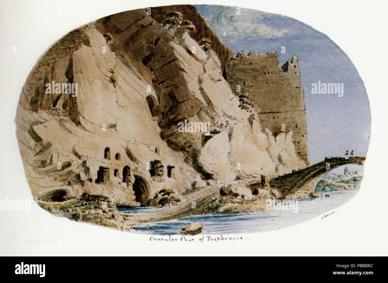 1140 caverne oraculaires de Trophonius - Skene James - 1838-1845 Banque D'Images