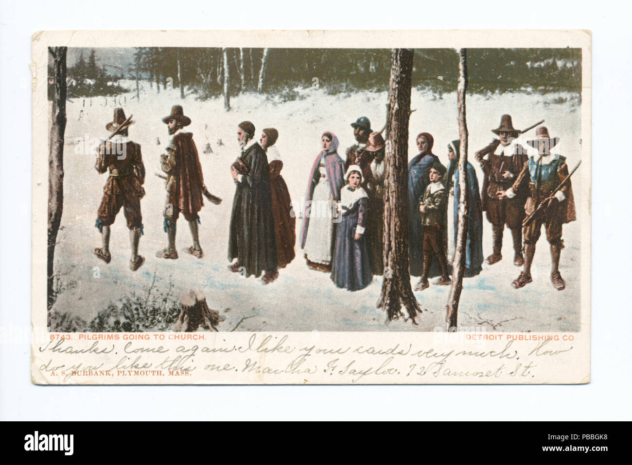 1197 pèlerins allant à l'Église, Plymouth, de masse (NYPL b12647398-67978) Banque D'Images