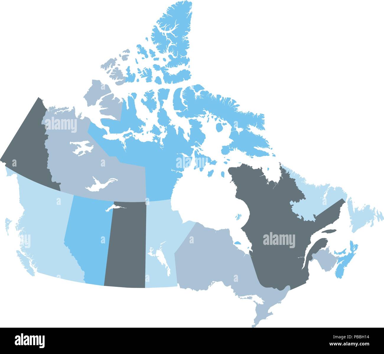 Carte des provinces et territoires du Canada Illustration de Vecteur