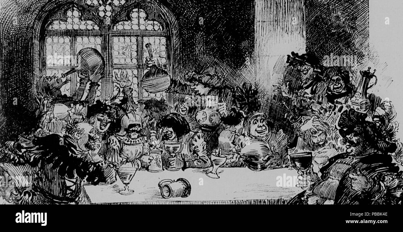 1232 Propos des biensyvres, par Albert Robida Banque D'Images