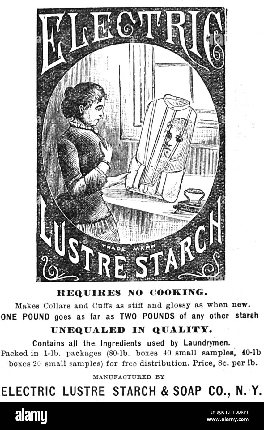 Lustre électrique 1883 ANNONCE DE L'amidon Banque D'Images