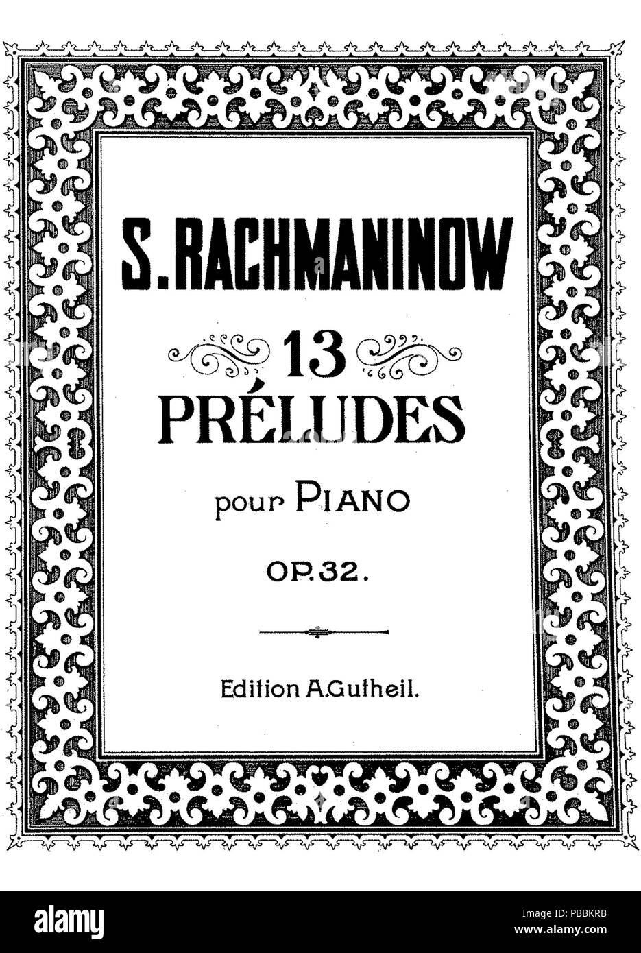 1241, Rachmaninov Préludes Op 32, première édition Banque D'Images