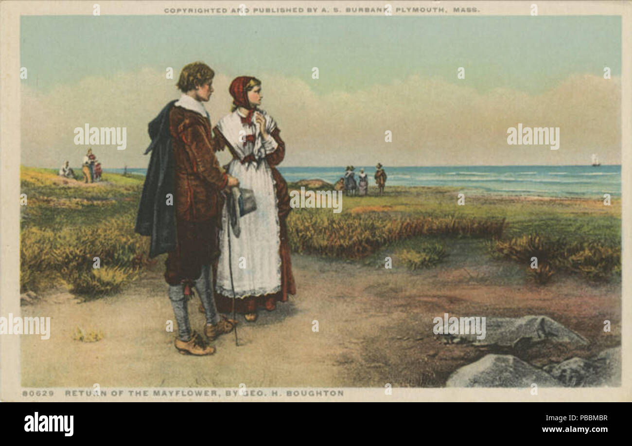 1256 Retour du Mayflower, Geo H Boughton (NPAR) 23104 Banque D'Images