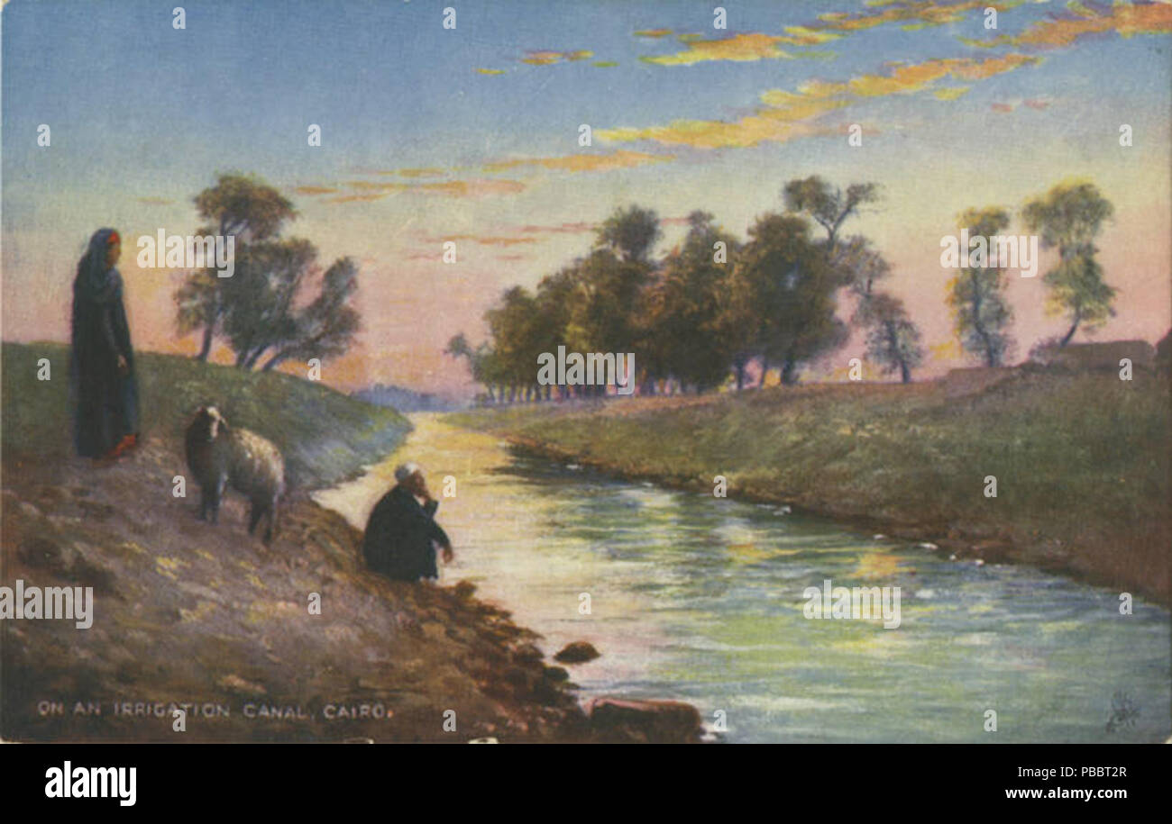 1135 sur un canal d'Irrigation, Le Caire. Npar (421108) Banque D'Images
