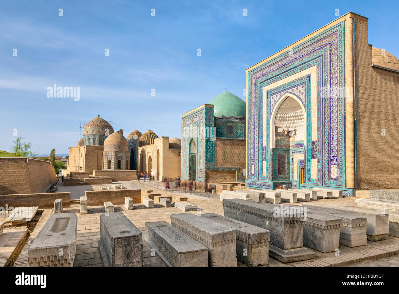 Shah-i-Zinda ensemble à Samarkand, Ouzbékistan Banque D'Images