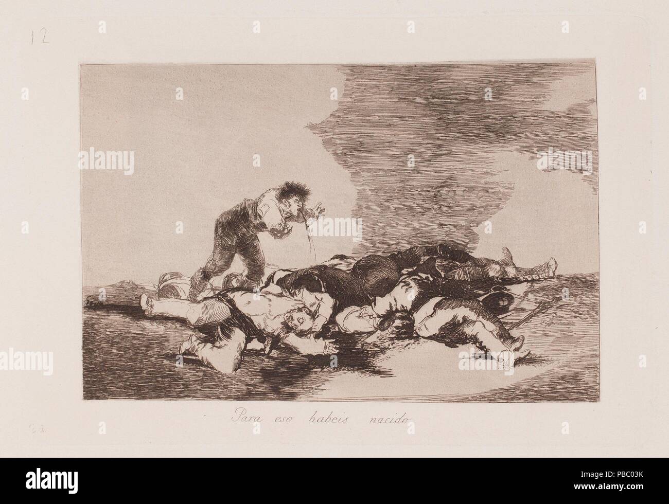 Francisco de Goya y Lucientes / 'c'est ce que vous êtes né pour la guerre, de catastrophes naturelles (12)'. 1810 - 1820. L'eau-forte, burin, pointe sèche, laver sur papier vélin. Musée : Musée du Prado, Madrid, España. Banque D'Images Francisco de Goya y Lucientes / 'c'est ce que vous êtes né pour la guerre, de catastrophes naturelles (12)'. 1810 - 1820. L'eau-forte, burin, pointe sèche, laver sur papier vélin. Musée : Musée du Prado, Madrid, España. Banque D'Images