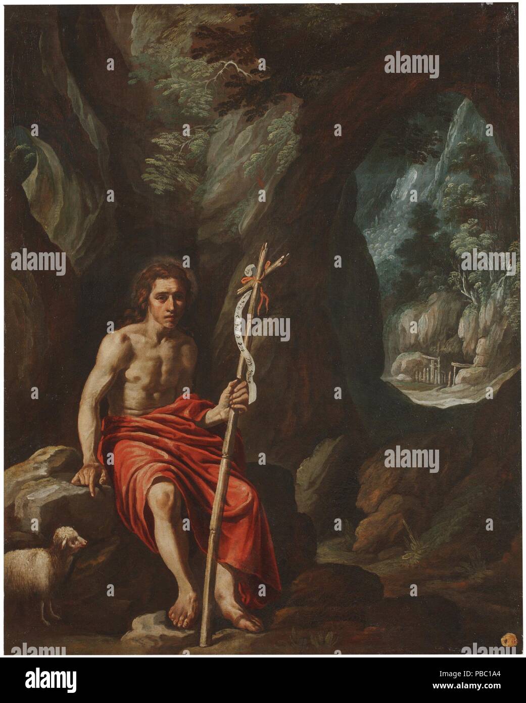 Luis Tristán / 'Saint Jean le Baptiste dans le désert. Premier tiers du XVII siècle. Huile sur toile. Musée : Musée du Prado, Madrid, España. Banque D'Images