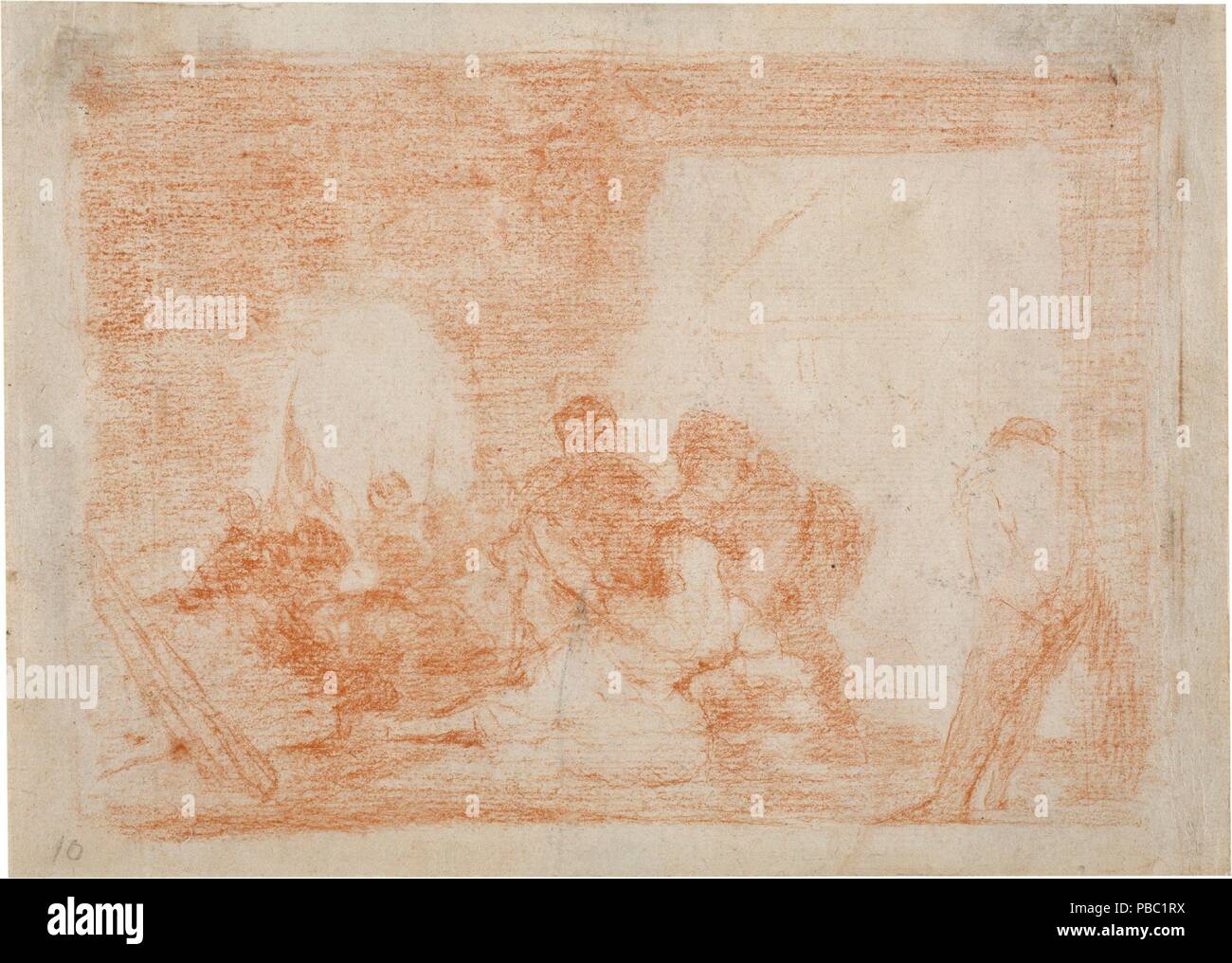 Francisco de Goya y Lucientes / 'présence' amer. 1810 - 1814. Craie rouge sur papier vergé ivoire. Musée : Musée du Prado, Madrid, España. Banque D'Images