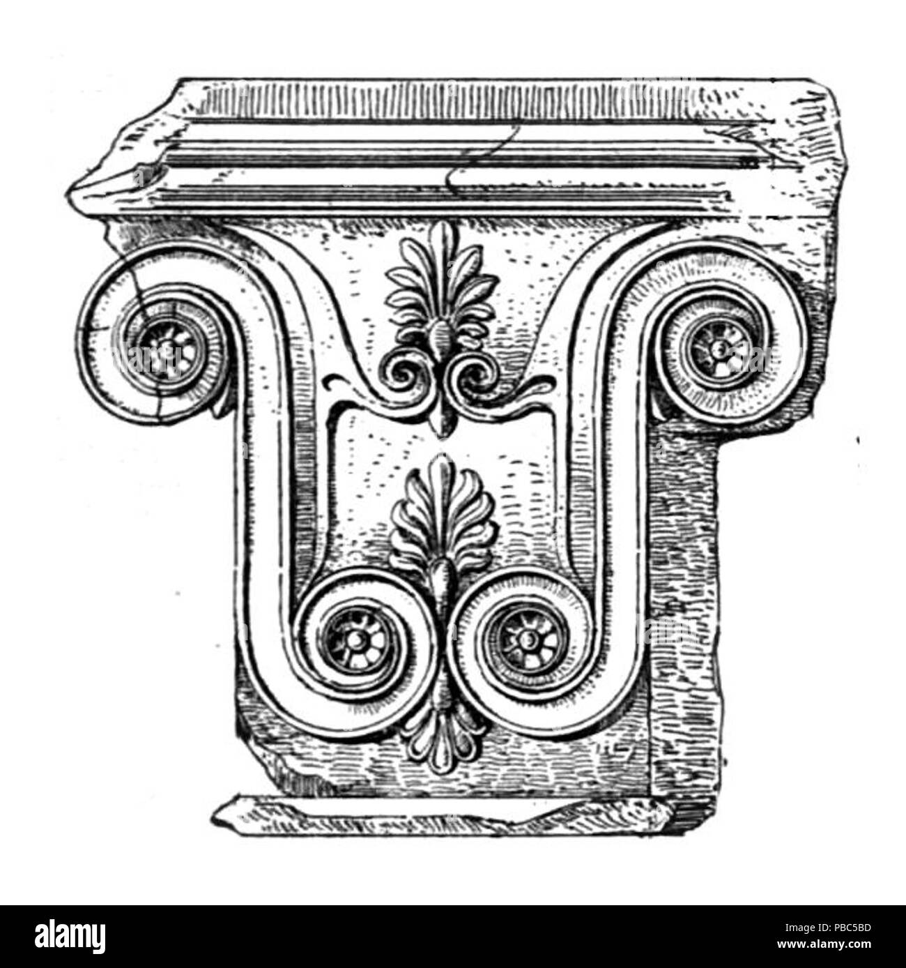 1196 capital Pile de Mégara Hyblea Die Baukunst Der Griechen fig 310 Banque D'Images