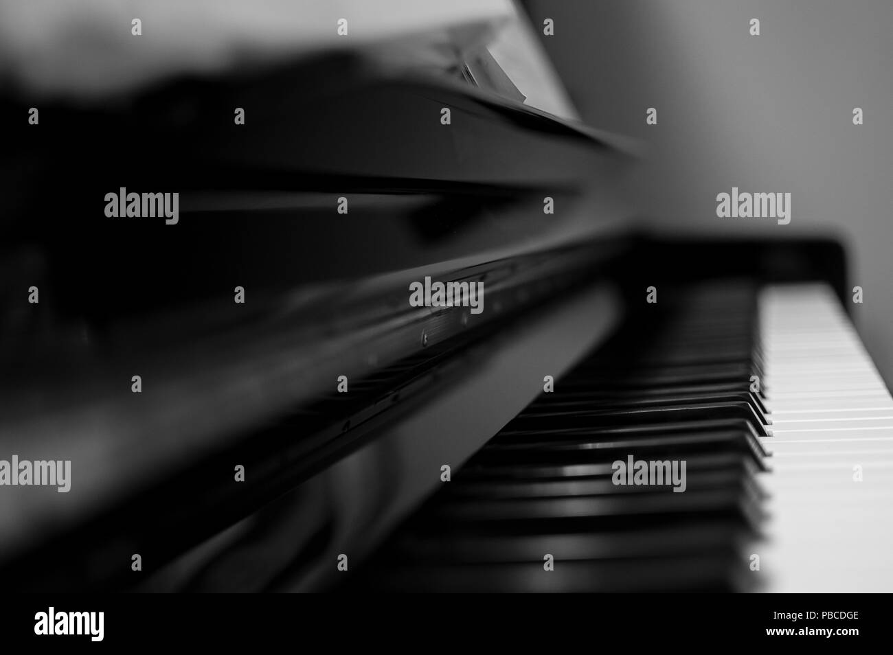 Piano hors focale avec partitions Banque D'Images