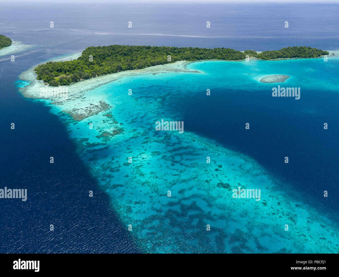 Vues aériennes des îles Hele Marovo Lagoon, Banque D'Images Vues aériennes des îles Hele Marovo Lagoon, Banque D'Images