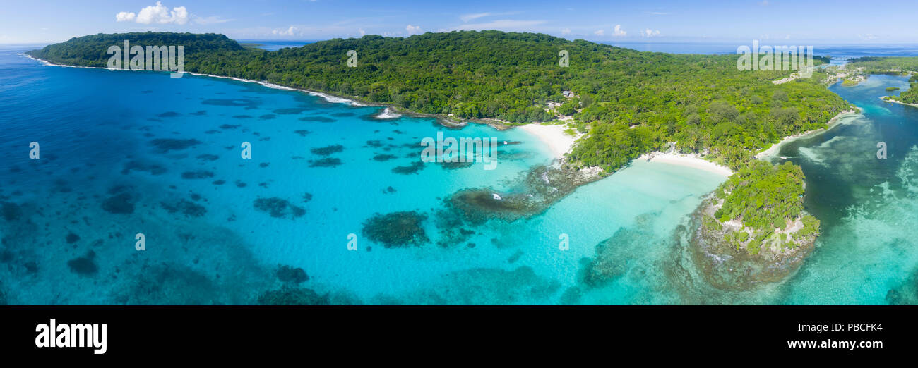 Vue aérienne de l'île de Loh, Vanuatu Banque D'Images