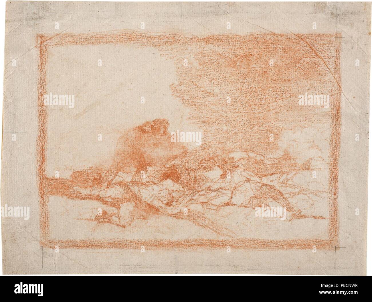 Francisco de Goya y Lucientes / 'c'est ce que vous êtes né pour'. 1810 - 1814. Craie rouge sur papier vergé ivoire. Musée : Musée du Prado, Madrid, España. Banque D'Images