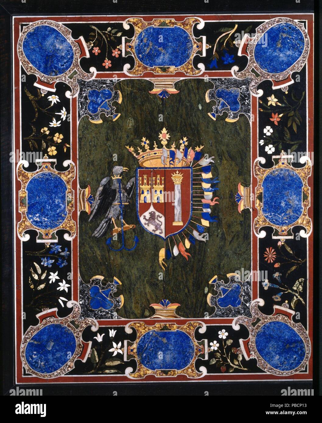 Anonyme / 'Examen de l'amiral de Castille". Ca. 1625. L'agate, calcédoine, jaspe, Bohème corail, lapis-lazuli, marbre blanc, Paragone. Musée : Musée du Prado, Madrid, España. Banque D'Images