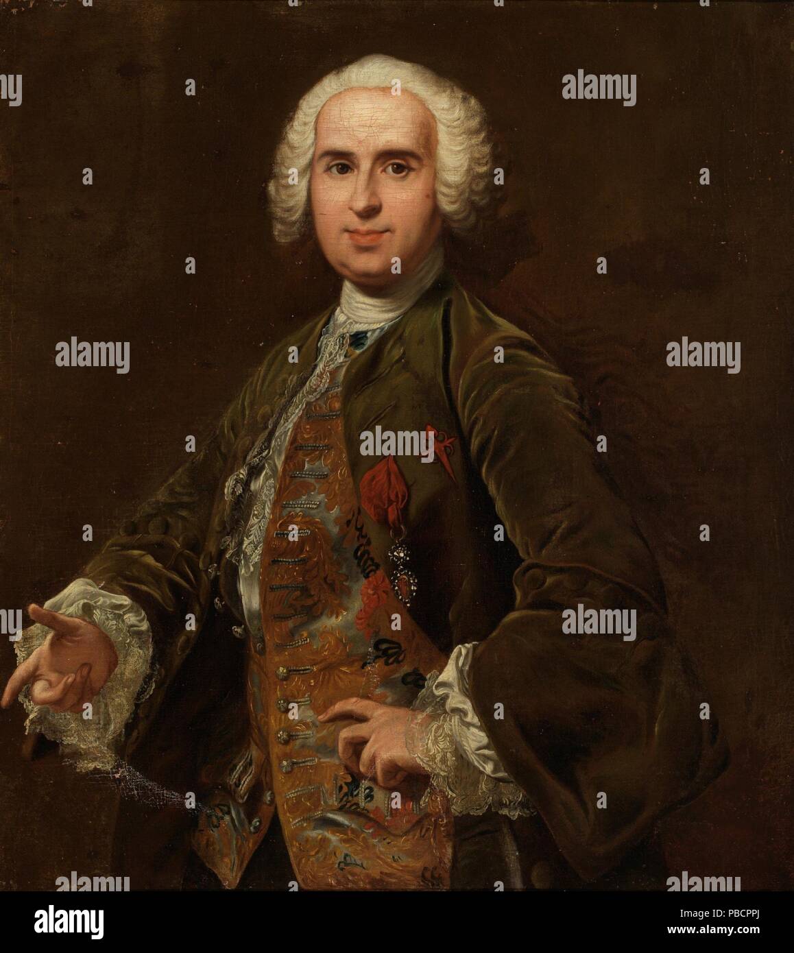 Louis-Michel Van Loo / 'Portrait d'un Chevalier de l'Ordre de Santiago'. XVIII siècle. Huile sur toile. Musée : Musée du Prado, Madrid, España. Banque D'Images