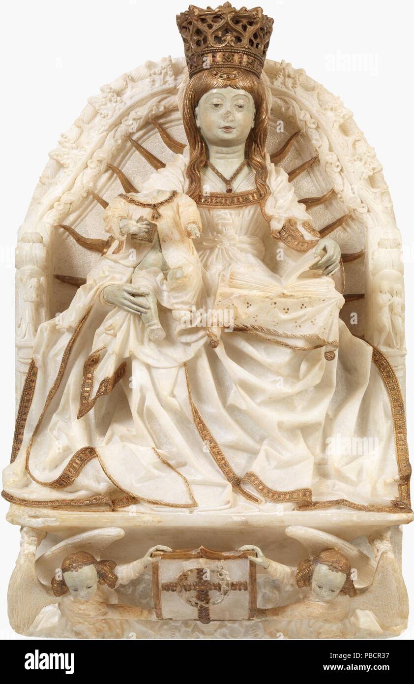 Gil de Siloé / 'La Vierge ont intronisé avec l'Enfant Jésus'. 1490 - 1500. L'albâtre. Musée : Musée du Prado, Madrid, España. Banque D'Images