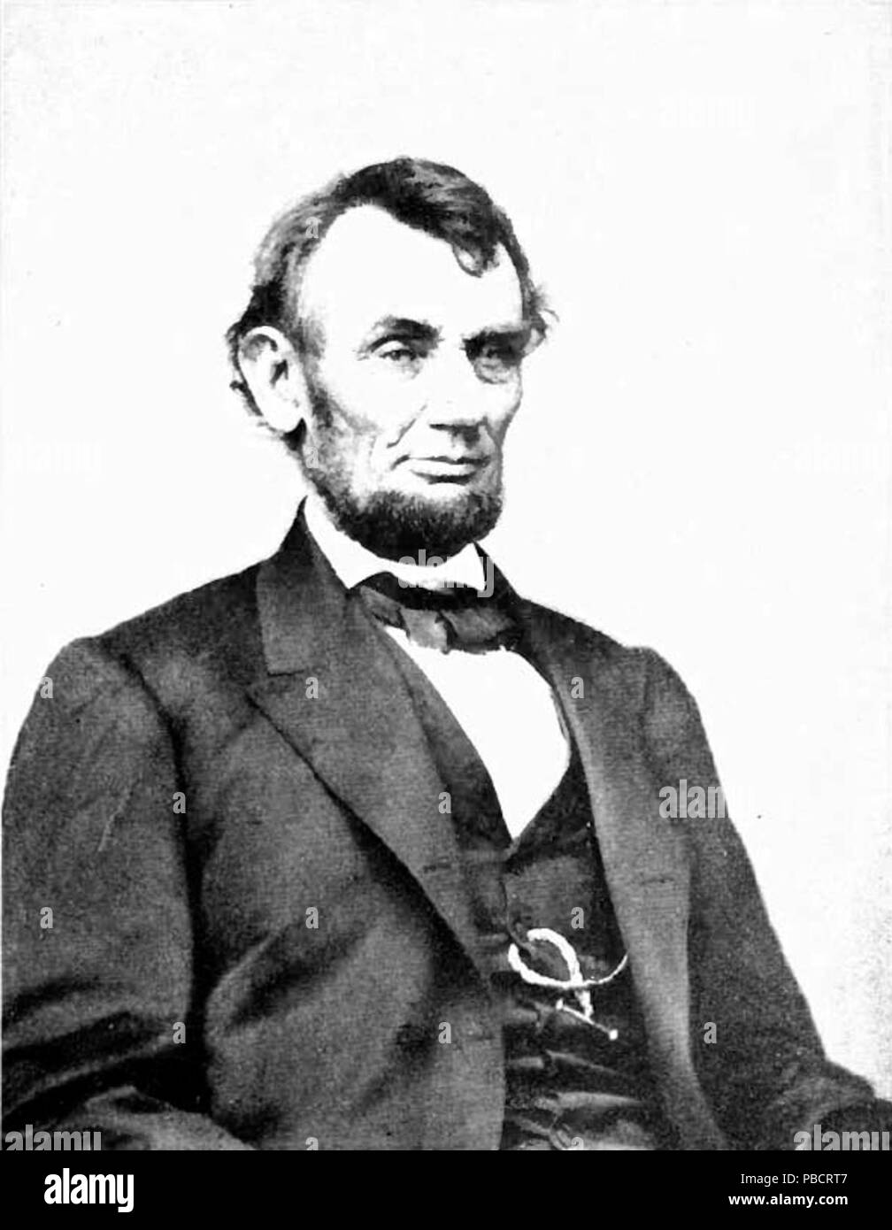 Présidents 1226 v2 frontispice - Abraham Lincoln assis Banque D'Images
